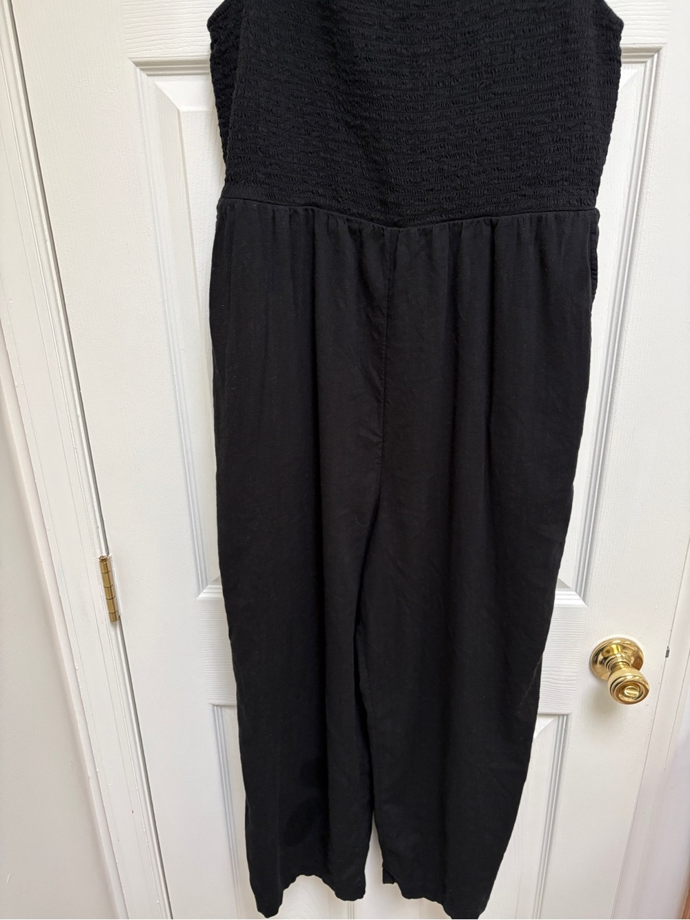 Old Navy Black Smocked Jumpsuit with Adjustable Straps - Picture 5 of 9